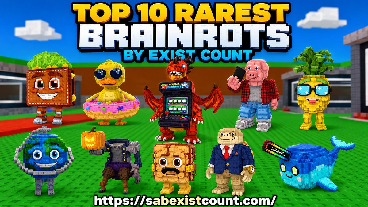 Top 10 Rarest Brainrots by Exist Count in Steal a Brainrot