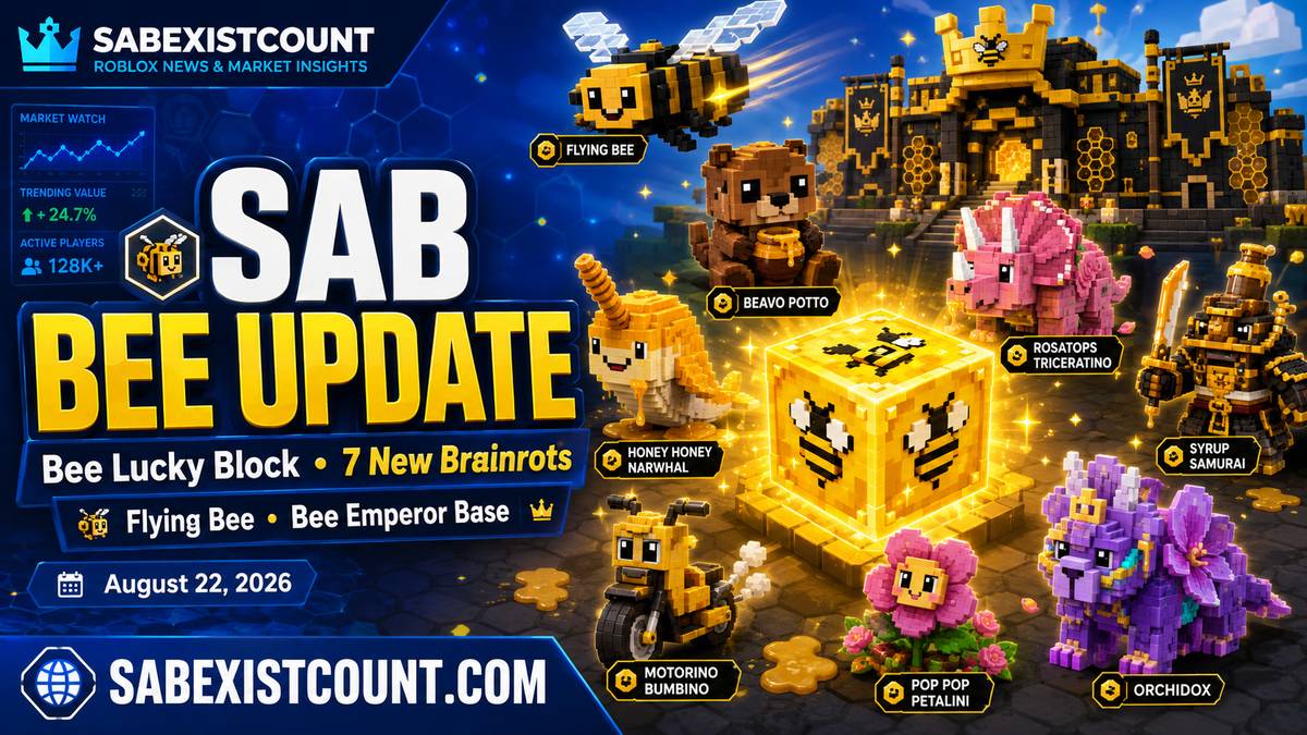 Steal a Brainrot August 22 Bee Update Is Live – Bee Lucky Block, 7 New Brainrots, Flying Bee & Bee Emperor Base